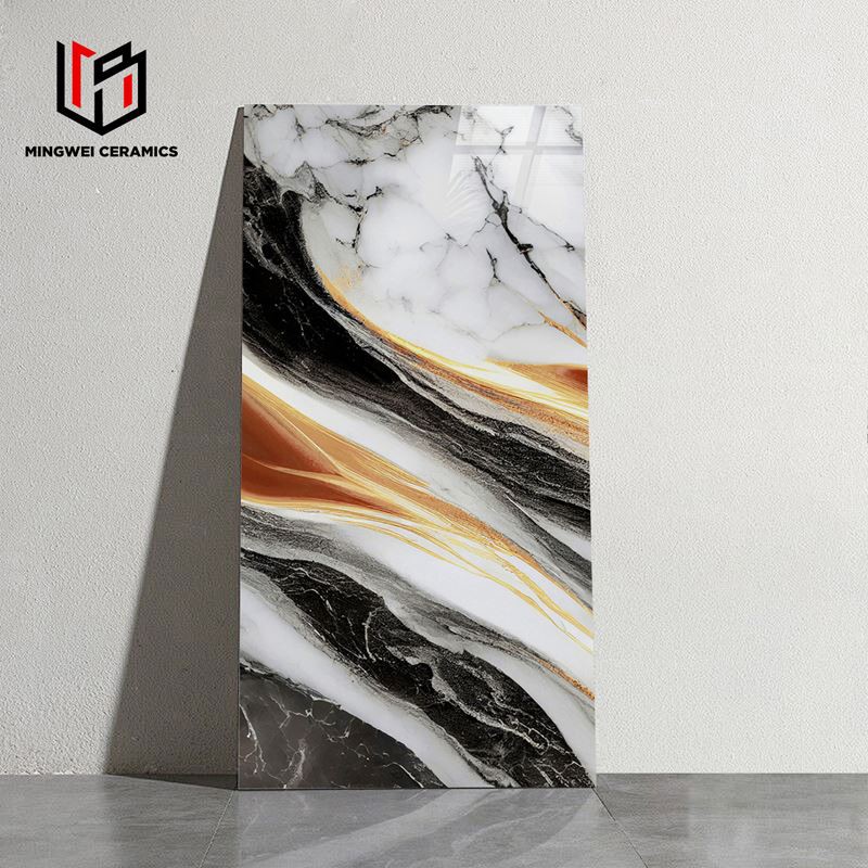 رنگین گلیزڈ پالش سونے کی ٹائلیں